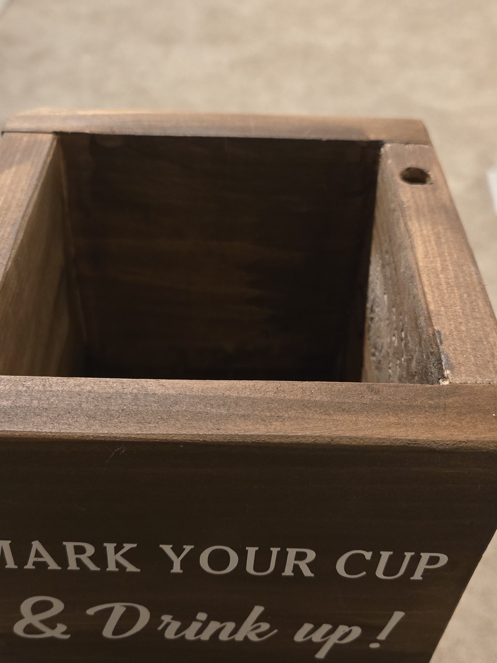 Wooden Drink Holder Caddy in Brown